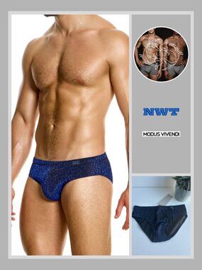 Modus Vivendi - Glitter Classic Brief - Blue (M)